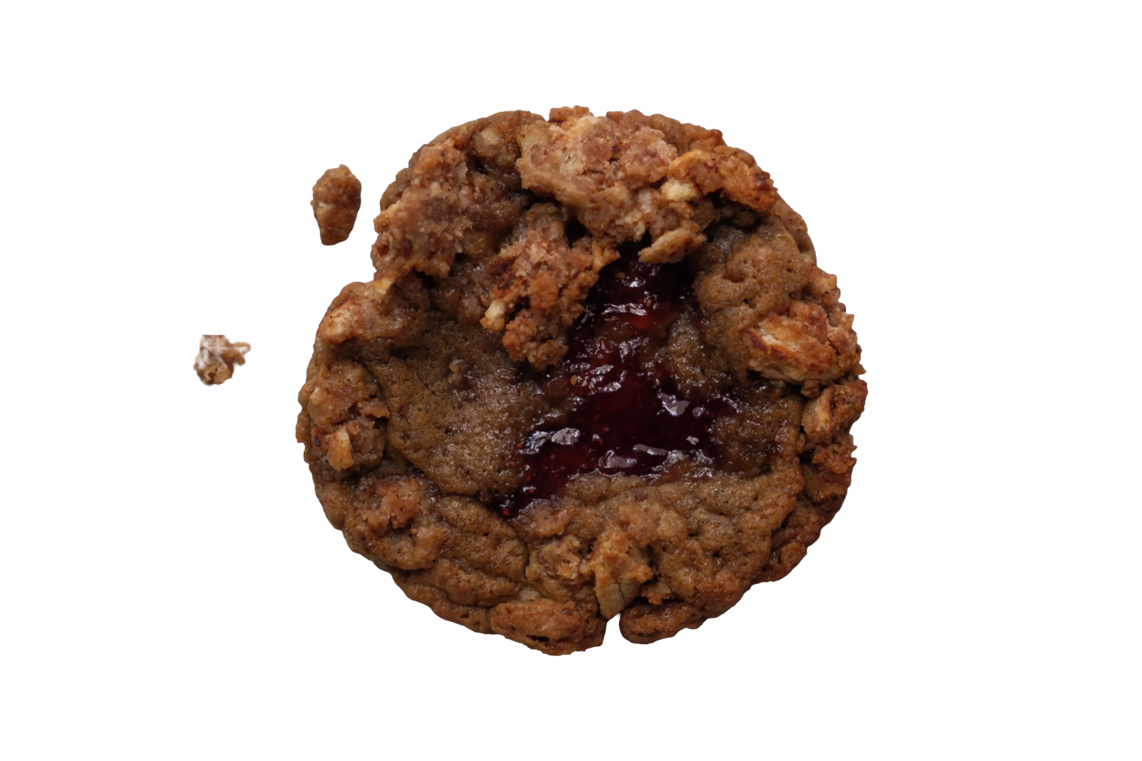 Illustrated dark chocolate cookie with sea salt flakes